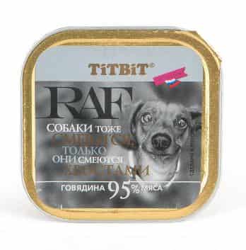 Паштет для собак "TiTBiT" RAF Говядина