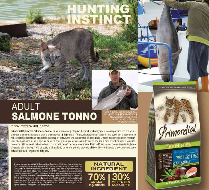 Сухой корм для кошек Primordial Cat Adult (лосось и тунец)