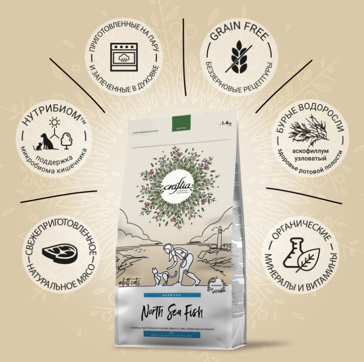 Рацион для кошек CRAFTIA HARMONA Adult Cat (рыба)