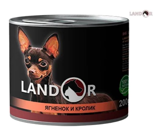 Консервы для собак LANDOR Small Breed (ягненок, кролик)