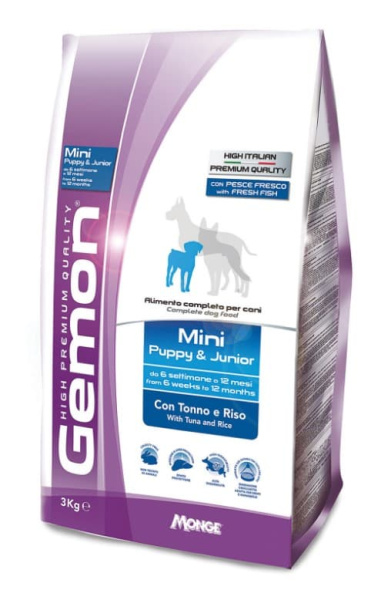 Каталог Сухой корм для щенков Gemon Dog Mini Puppy and Junior (тунец, рис) для собак