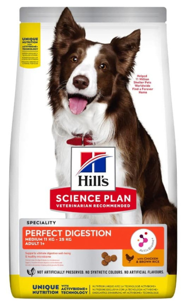 Каталог Сухой корм для щенков Hill's Science Plan Perfect Digestion (курица и коричневый рис) для собак