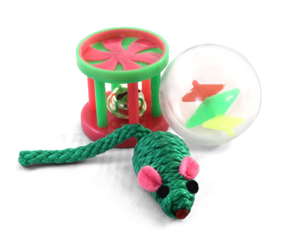 Triol Набор игрушек для кошек XW7006 мяч, мышь, барабан