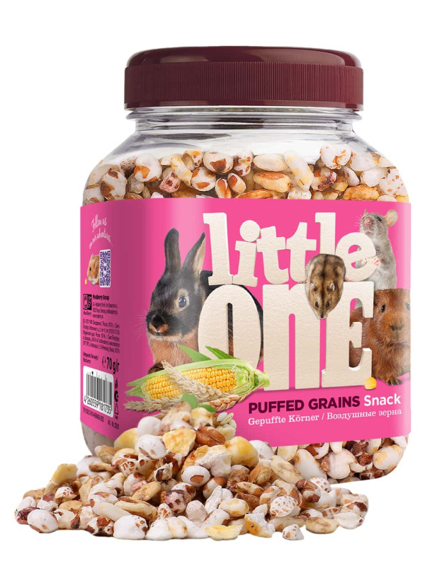 Лакомство для всех видов грызунов Little One "Воздушные зерна"