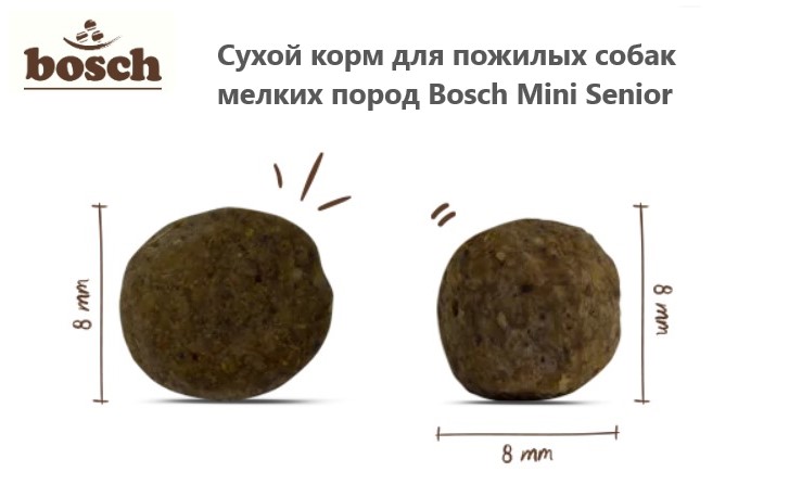 Каталог Сухой корм для пожилых собак мелких пород Bosch Mini Senior