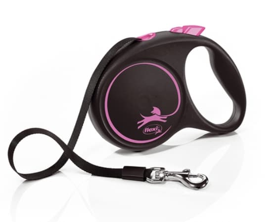 Поводок-рулетка Flexi BLACK DESIGN (лента)