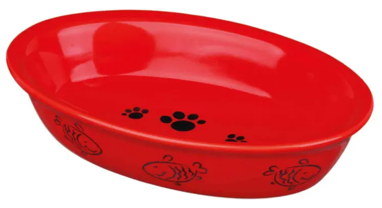 Миска керамическая для кошек овальная 0.2 л/ 15х10 см (24495)