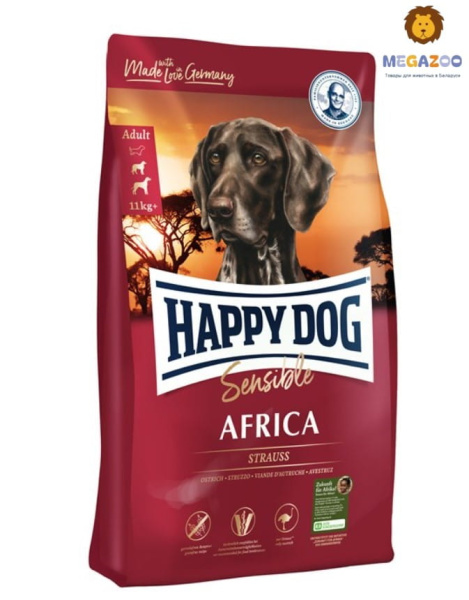 Каталог Сухой корм для собак HAPPY DOG Supreme Sensible Africa (страус) для собак