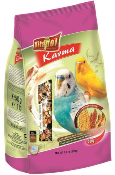 Полнорационный корм для волнистых попугаев Vitapol "KARMA" 500 гр. (ZVP-0211)