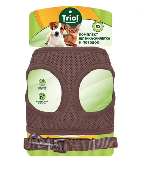 Комплект шлейка-жилетка и поводок нейлоновый TRIOL