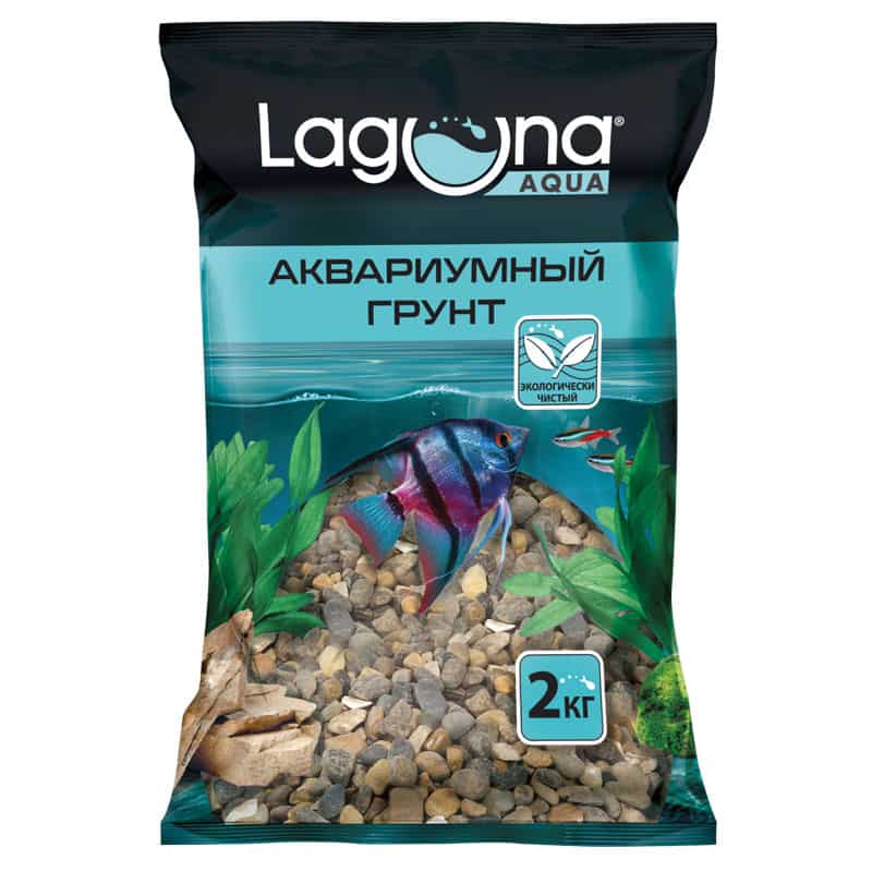 Грунт для аквариума темно-коричневый меланж Laguna 2 кг 4-6 мм (73954050)