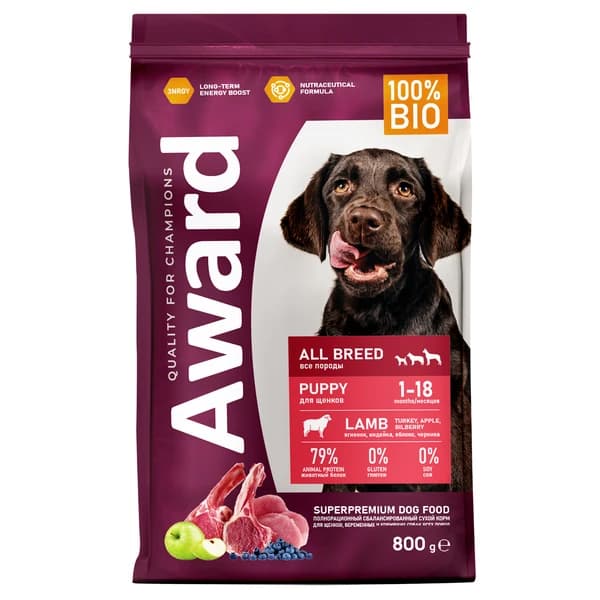 Еда для щенков всех пород Award Puppy All Breed (ягненок, индейка)