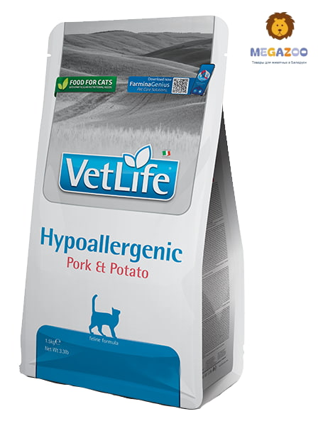 Диетическое питание для кошек Farmina Vet Life Cat Hypoallergenic Pork&Potato