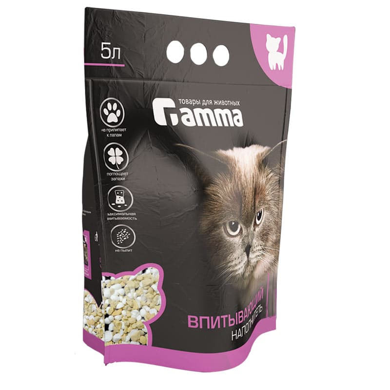 Наполнитель Gamma впитывающий 5 л для кошек 
