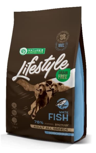 Пища для собак Сухой корм для собак Nature's Protection Lifestyle Adult Dog (Белая рыба)