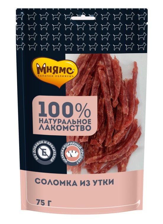 Лакомство Мнямс для собак Соломка из утки