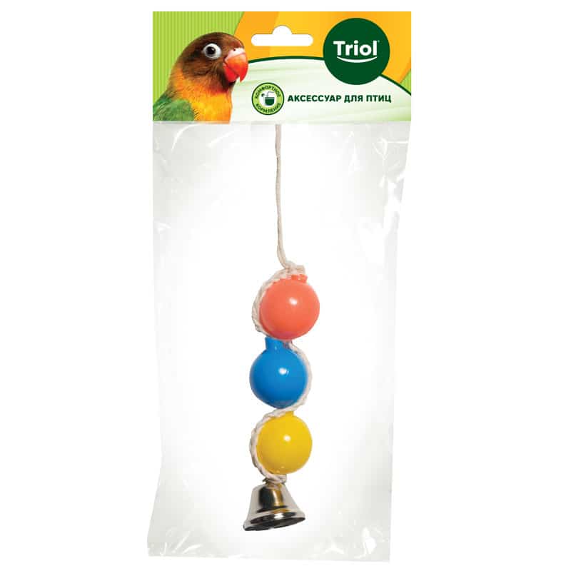 Игрушка для птиц TRIOL "Шарики с колокольчиком"  180*30 мм (52181049)