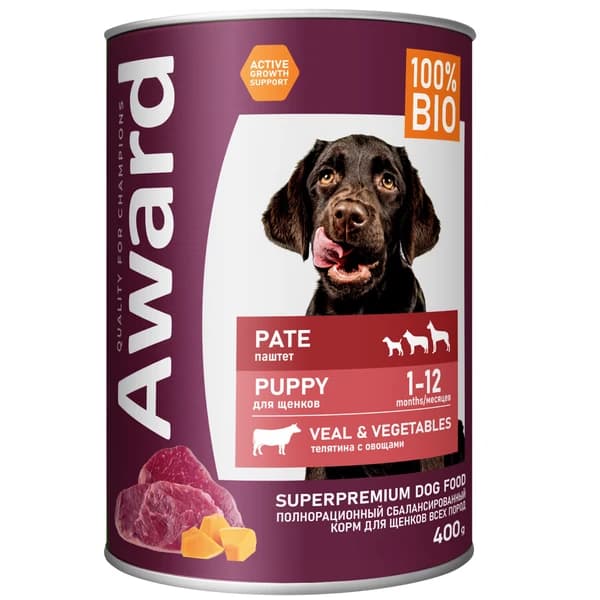 Еда для щенков Award Puppy (телятина с овощами)