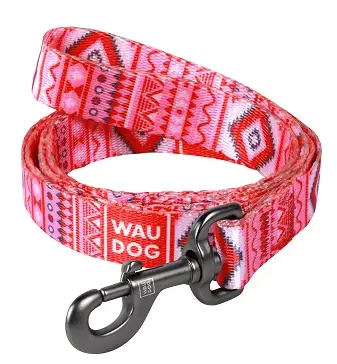Поводок с рисунком "Этно красный" Nylon WAUDOG