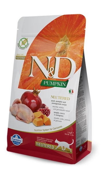 Сухой корм для кошек Farmina N&D GF Pumpkin Cat Quail & Pomegranate Neutered